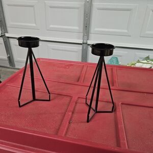 Black Geometric Candle Holders